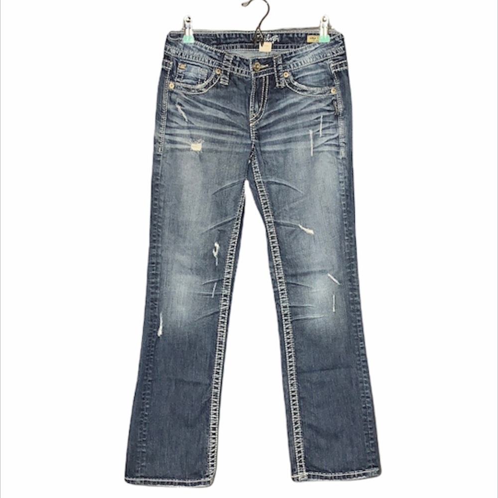 Silver Lola 17" Straight Jeans